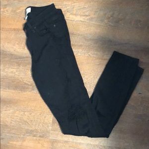 Black Paige Skinny Jeans Distressed